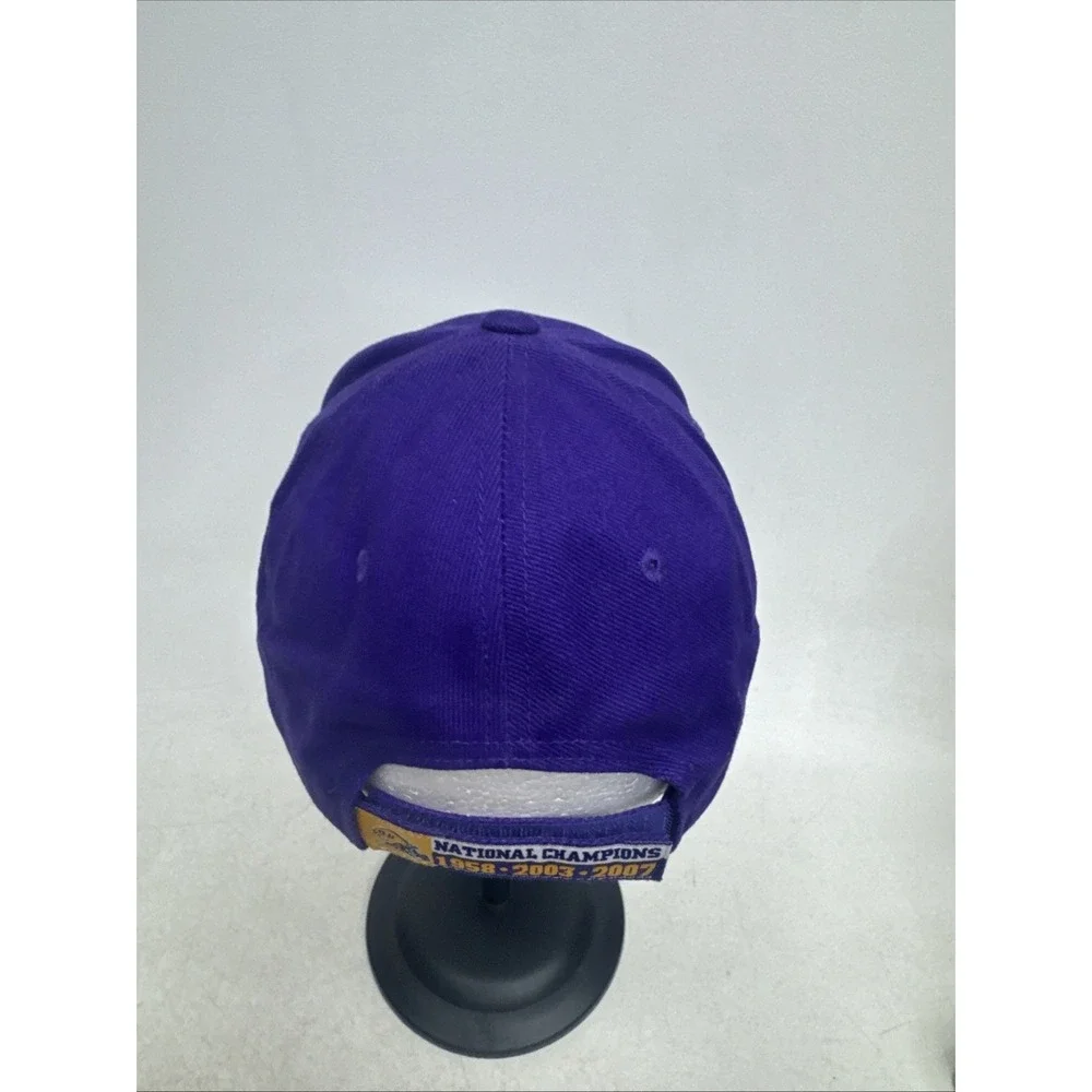 LSU TIGERS 3-Time National Championship Embroidered Strapback Hat BCS Patch